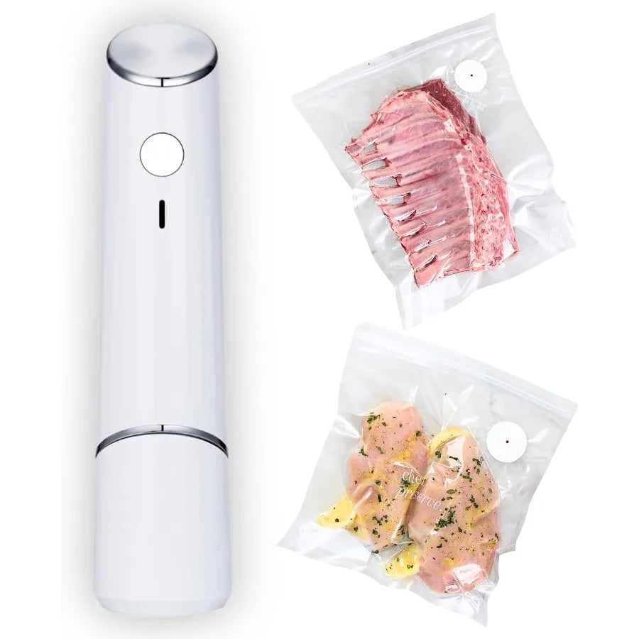 Handheld Vacuum Sealer – Food Preserver with 10 Reusable Sealing Bags