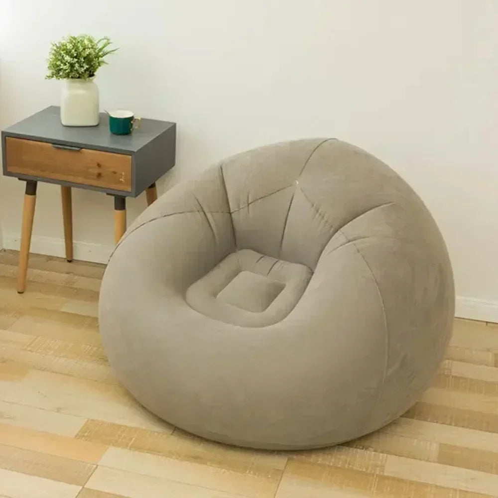 Large Lazy Inflatable Sofa Chair – Comfortable PVC Lounger Seat, Bean Bag Pouf for Living Room & Relaxation