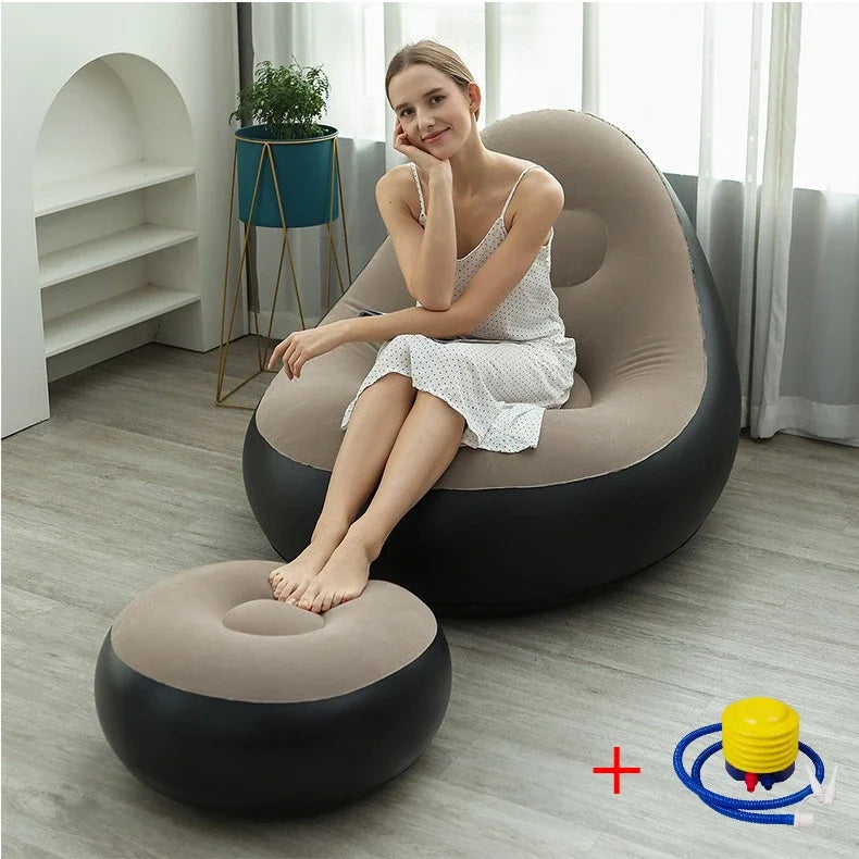 **Luxury Inflatable Bean Bag Sofa Set – Ultimate Comfort for Indoor & Outdoor Lounging**