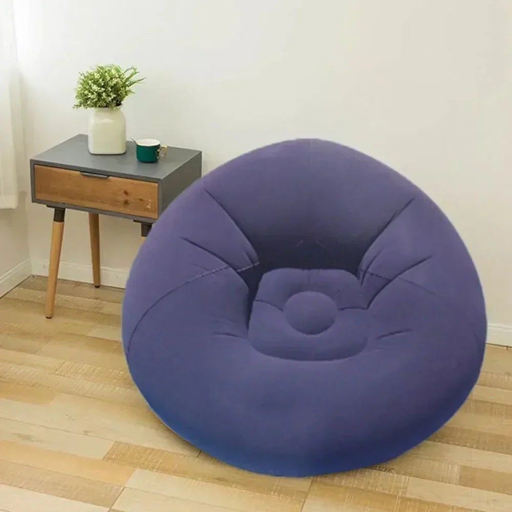 Large Lazy Inflatable Sofa Chair – Comfortable PVC Lounger Seat, Bean Bag Pouf for Living Room & Relaxation