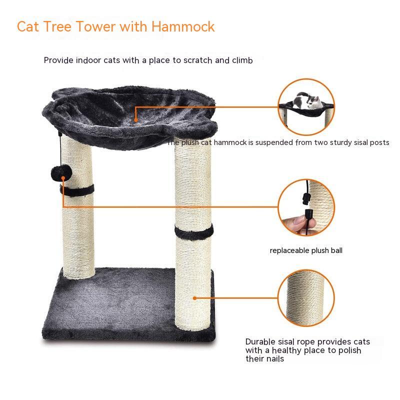 **Cat Climbing Frame with Sisal Pillar & Hammock**