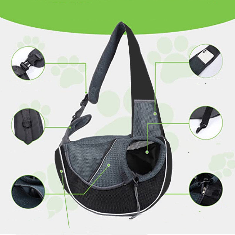 **Portable Crossbody Pet Carrier Bag for Dogs & Cats**