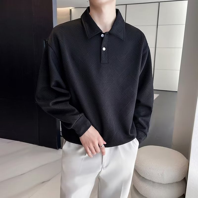 Mature And Stable Lapel Sweater For Men